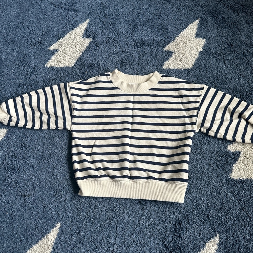 H&M Blue and White Striped Sweatshirt